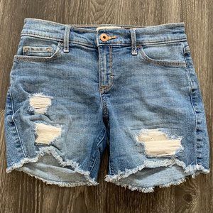 Abercrombie Kids~Ripped Jean Shorts~Mid Wash